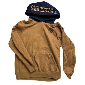 NFL NEW ERA TEAM APPAREL L LARGE STEELERS PITTSBURGH BROWN HOODIE HOODY JACKET